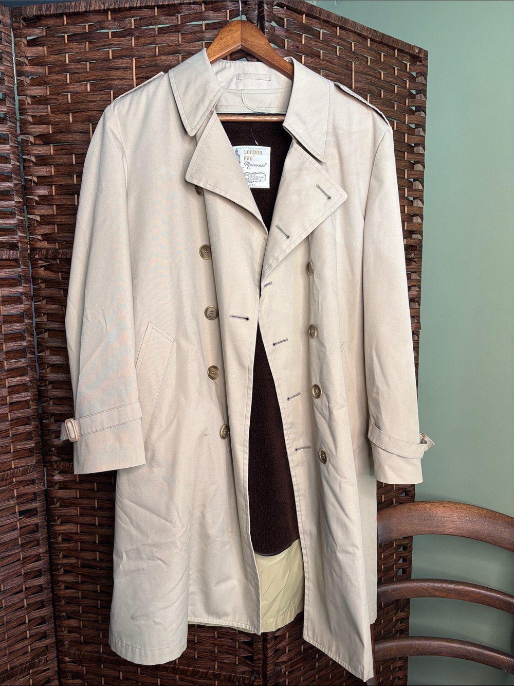Vintage London Fog Beige Double-Breasted Lined Trench Coat